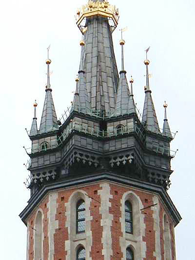 Marienkirche in Krakau, Polen, Turmspitze