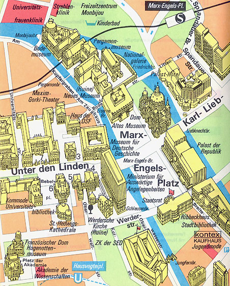 City Map Berlin-Mitte, Capital of the GDR