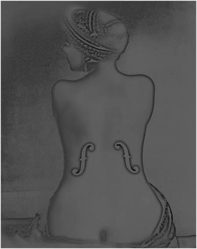 Solarization according to Man Rays, Violon d'Ingres, 1924
