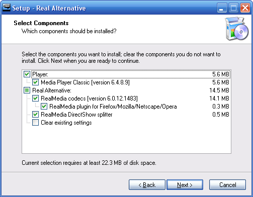Installation des Real Alternative Player